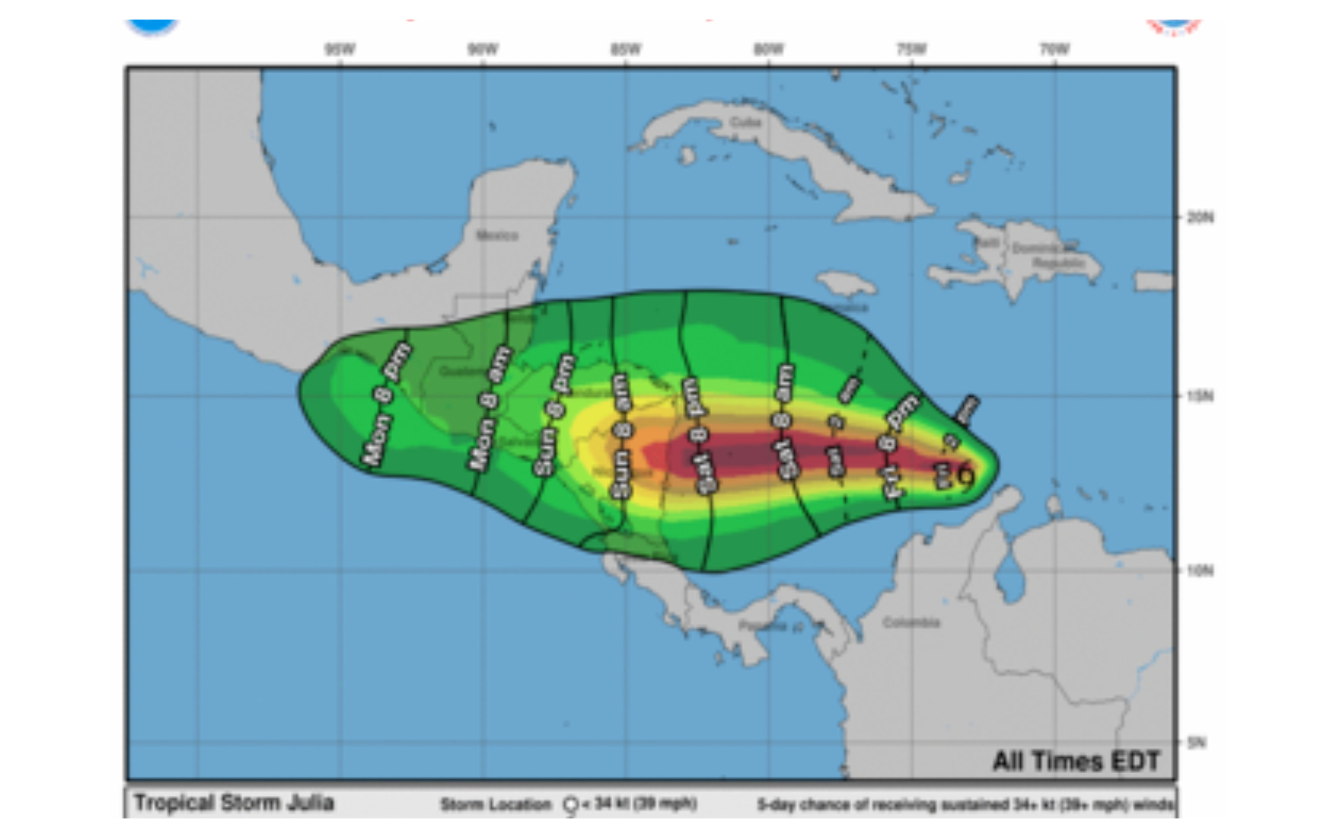 Se forma la tormenta tropical Julia y avanza hacia Nicaragua