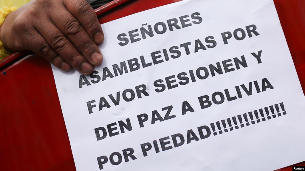 OEA pide reunión urgente del legislativo boliviano ante vacío de poder