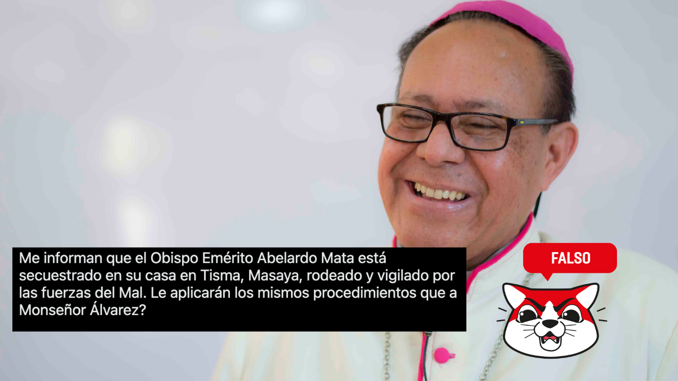 Es falso que monseñor Abelardo Mata está bajo asedio policial