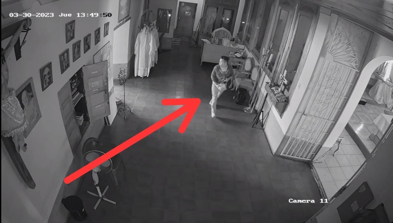 Parroquia de Chichigalpa denuncia robo y pide ayuda para identificar al delincuente