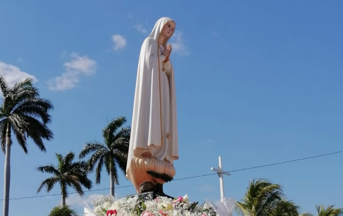 Virgen de Fátima es recibida con plegarias por justicia y libertad para Nicaragua