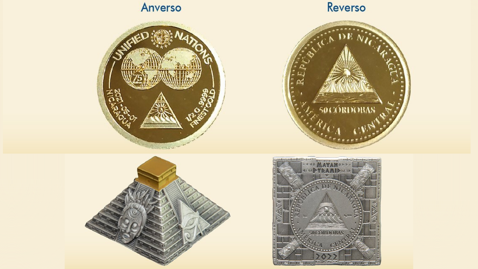 El Banco Central de Nicaragua emite nuevas monedas conmemorativas
