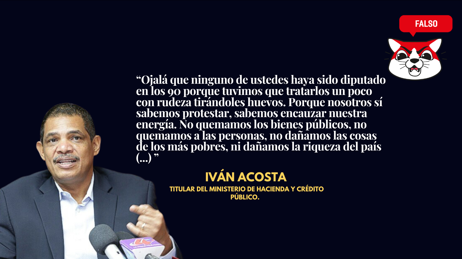 Las protestas por el 6% en 1990 fueron violentas no pacíficas como afirma Iván Acosta
