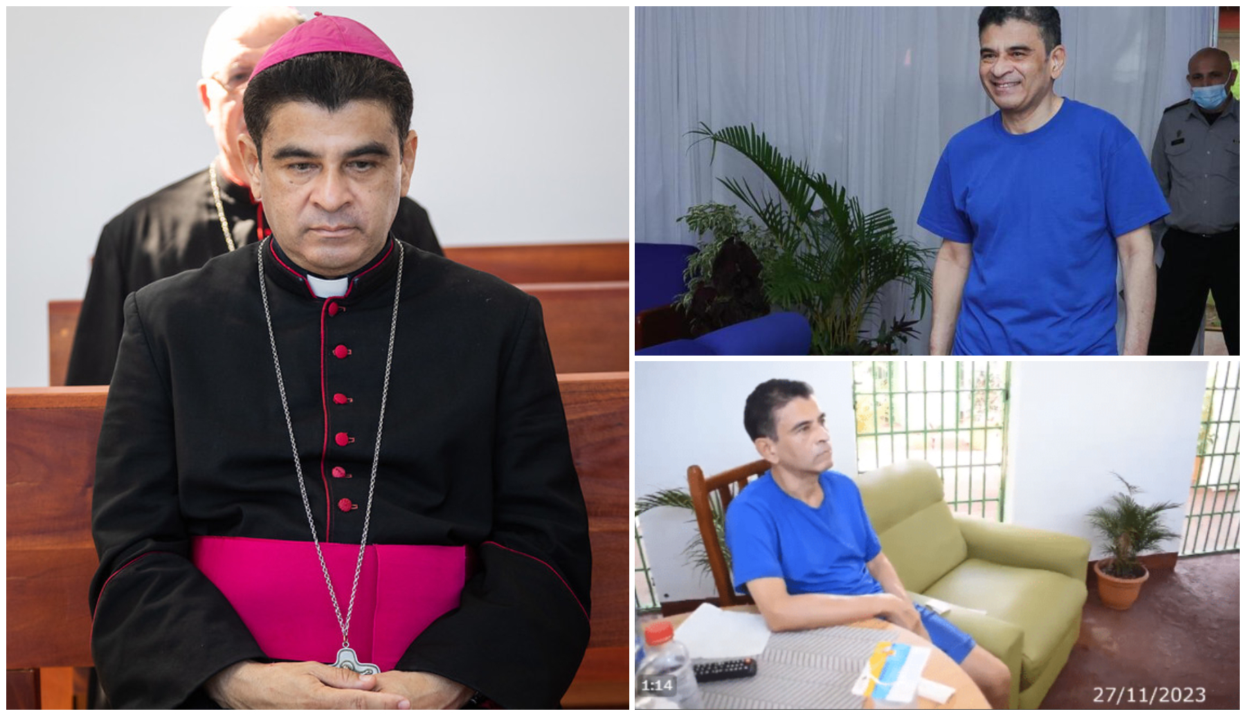 Así se ha deteriorado el aspecto físico de monseñor Rolando Álvarez en 10 meses de prisión en La Modelo 