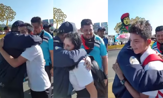 Sacan a estudiantes de las aulas para abrazar a Juan Valle Valle un día después de ser sancionado por Estados Unidos