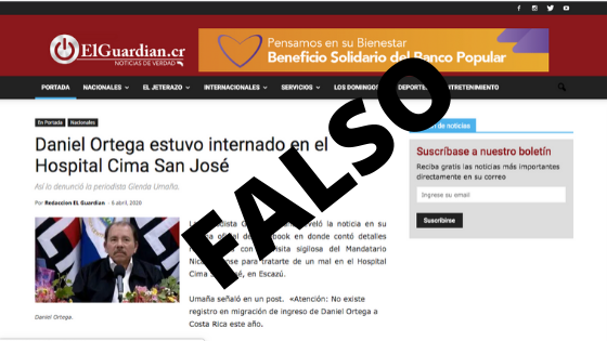 FALSO | Daniel Ortega no estuvo hospitalizado en Costa Rica
