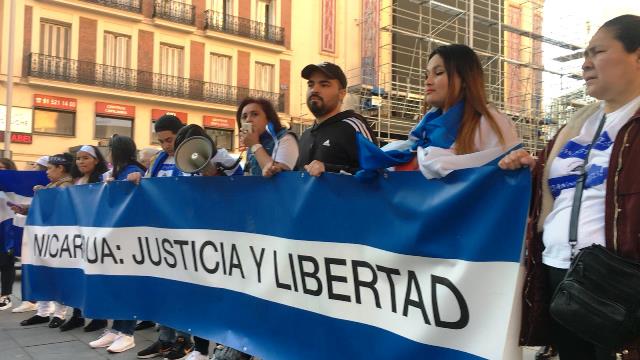 Nicaragüenses siguen la protesta contra Ortega desde España
