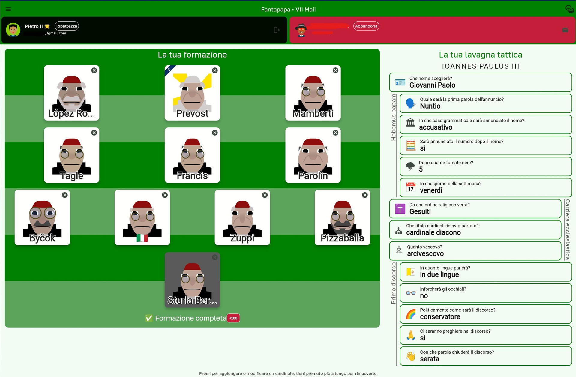 ‘Fantapapa’, el juego que te permite elegir al papa como si fuera un equipo de fútbol