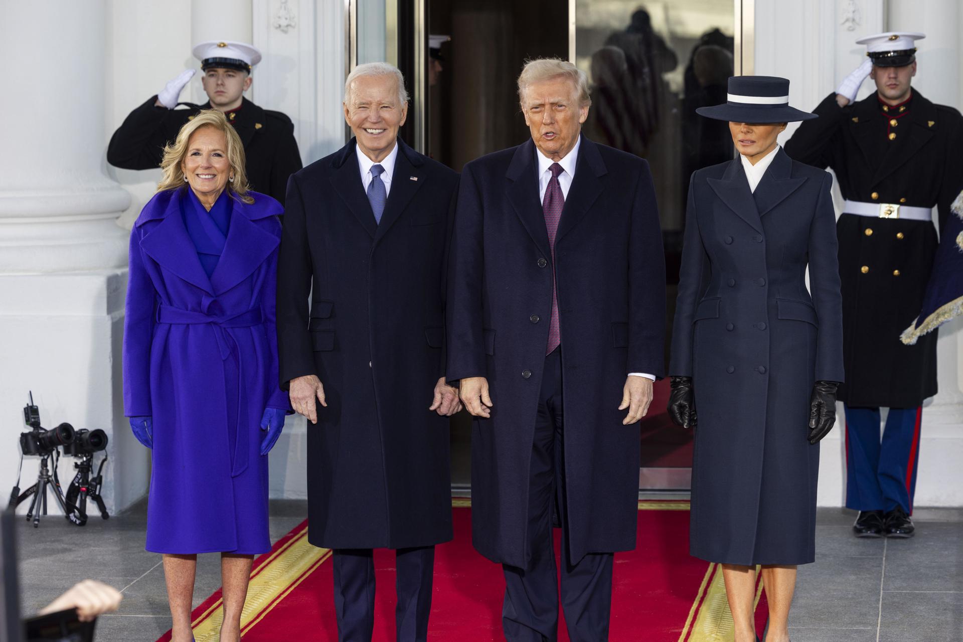 Donald Trump llega a la Casa Blanca antes de su juramento