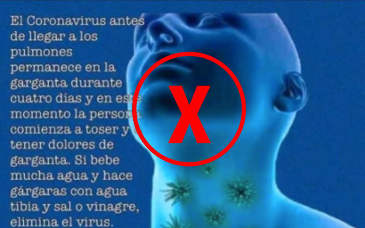 FALSO | Hacer gárgaras con agua caliente y sal no elimina el coronavirus