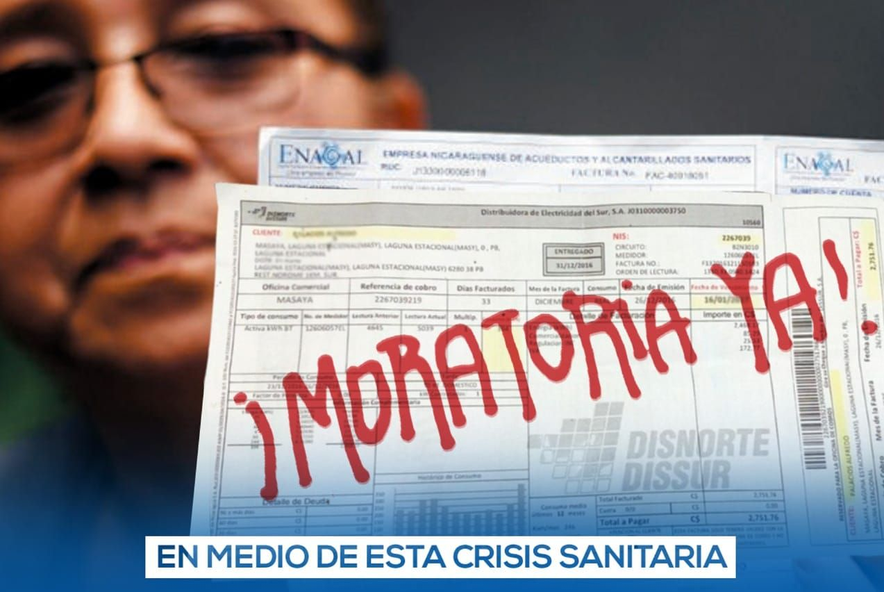 Nicaragüenses demandan mora en pago de agua y luz para hacer frente al Covid-19