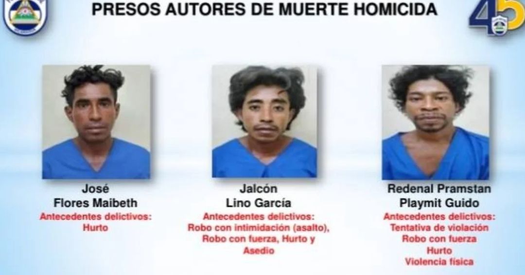 Piden cadena perpetua para tres hombres que violaron y asesinaron a una mujer en Puerto Cabezas