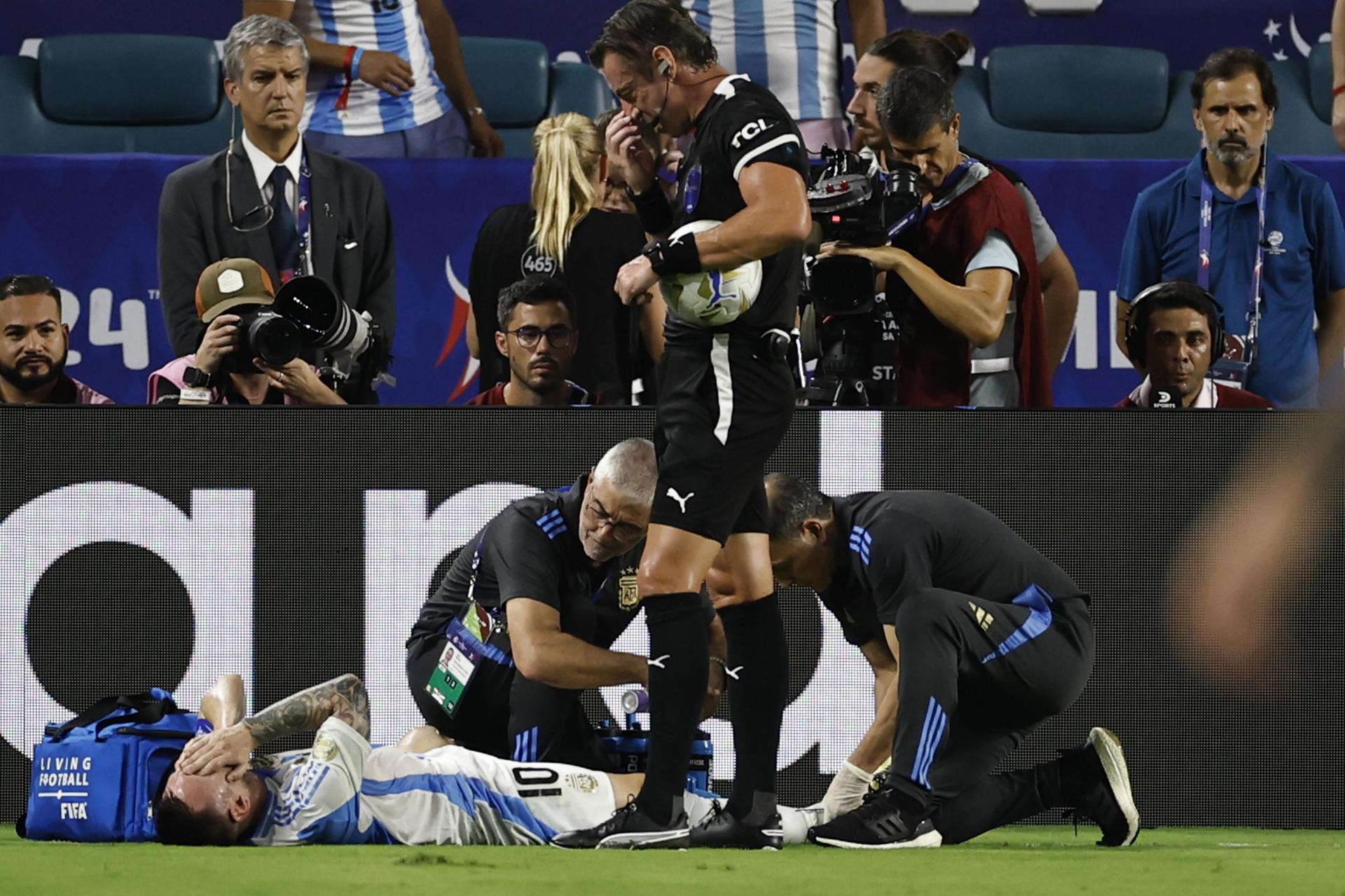 Messi se lesiona en un esprint y abandona la final entre lágrimas en el minuto 65