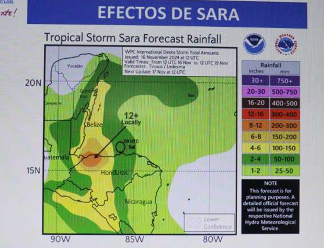 Daños en 15 municipios, un desaparecido y 2,007 personas afectadas deja la tormenta Sara, informa el Sinapred