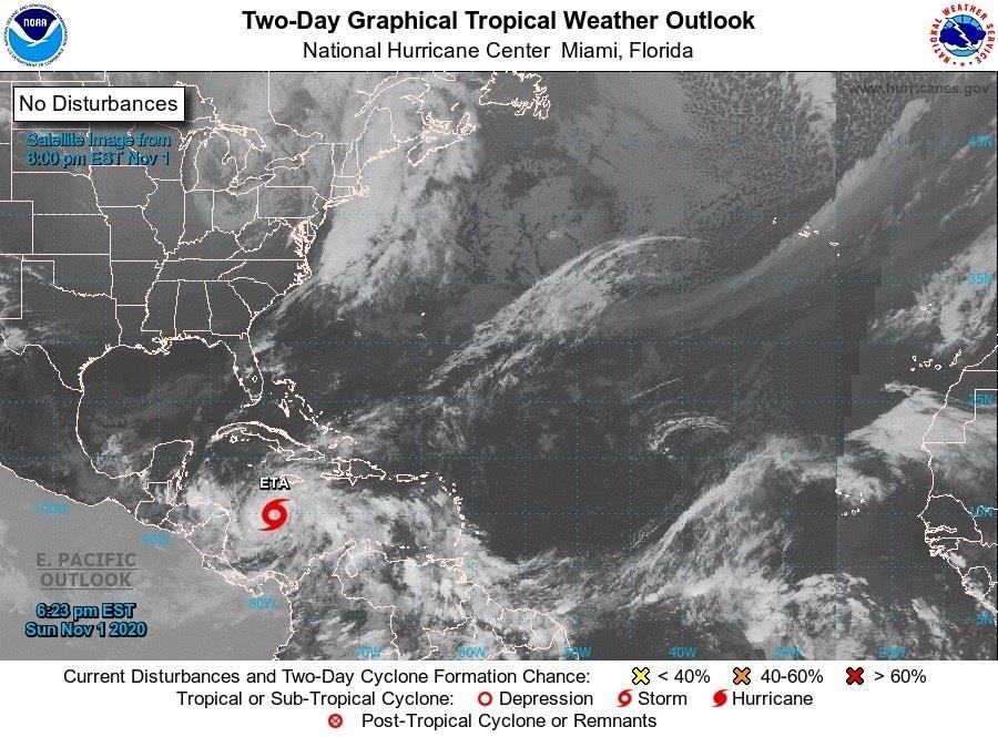 Eta ya es huracán, alcanzará la categoría 2 al acercarse a Nicaragua