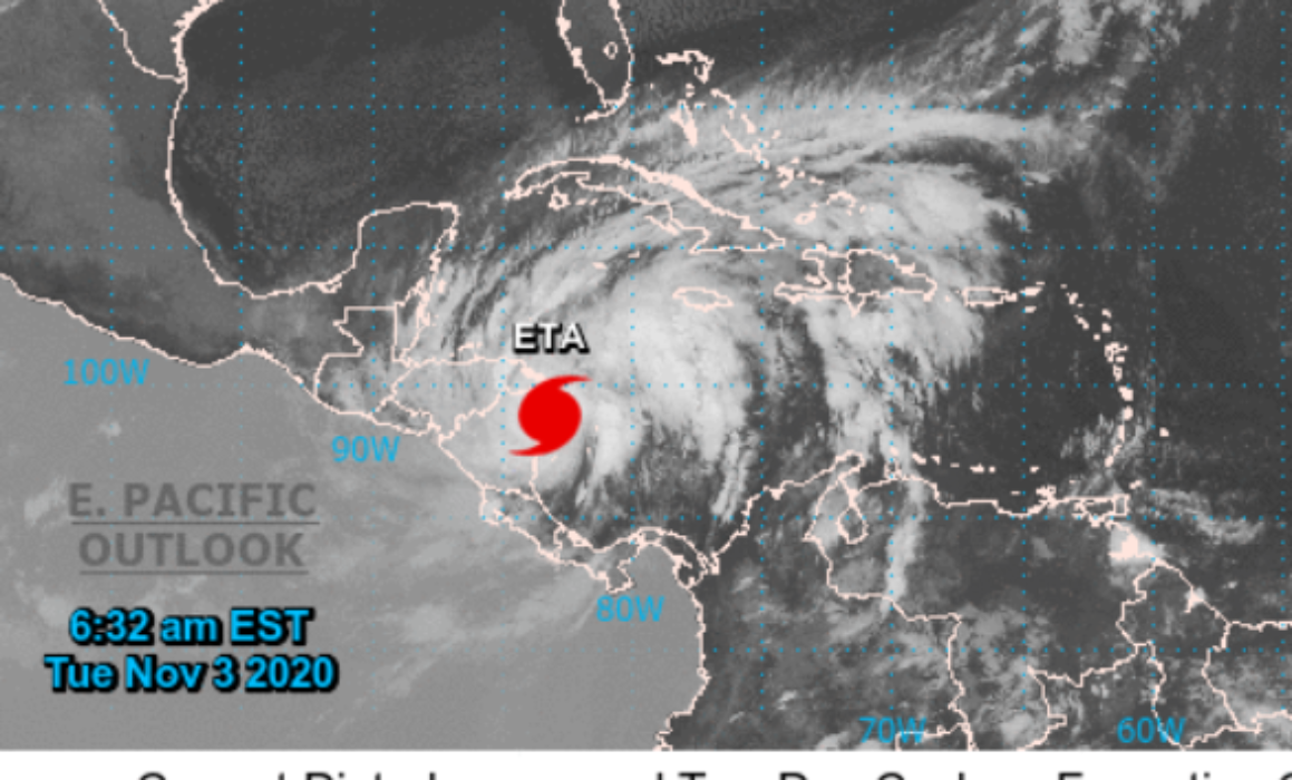Huracán Eta toca tierra en Nicaragua