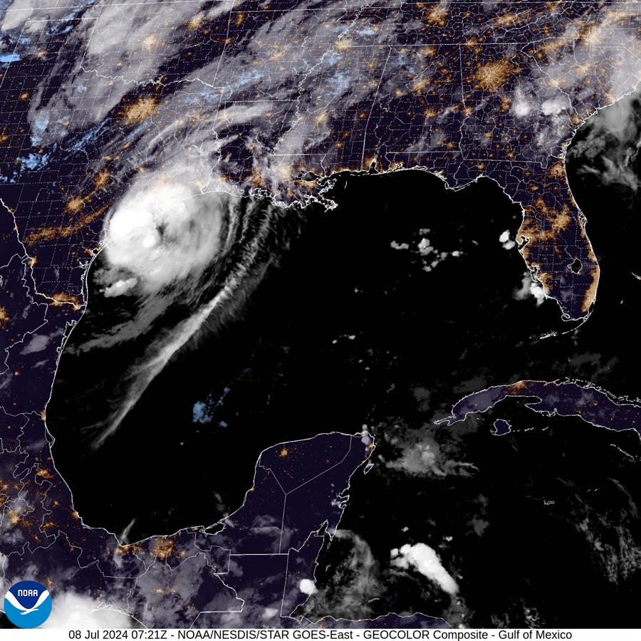 Beryl tocó tierra como huracán cerca de Matagorda, en la costa de Texas