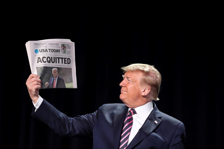 Trump celebra su absolución y avisa de que su movimiento «acaba de empezar»