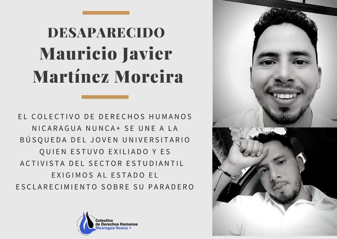El opositor Mauricio Javier Martínez tiene nueve días desaparecido
