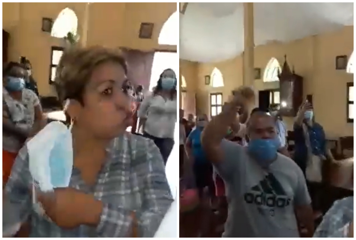 Orteguistas irrumpen a gritos de “Viva Daniel” en un templo de Chinandega donde recordaban a las víctimas de abril