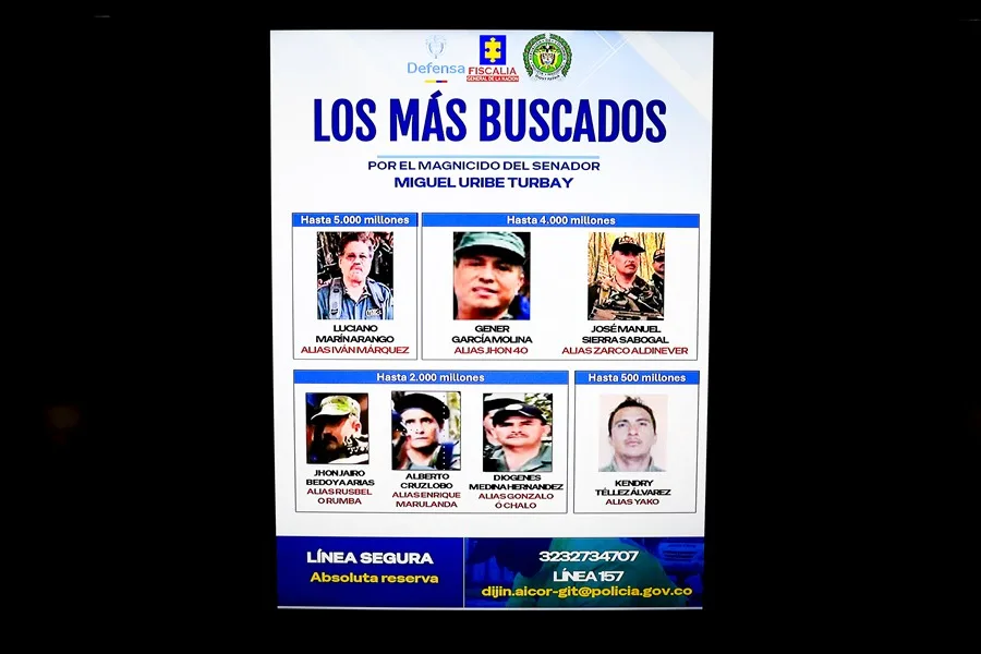 Ordenan en Colombia la captura de 7 jefes de una disidencia de las FARC implicados en el magnicidio de Miguel Uribe Turbay