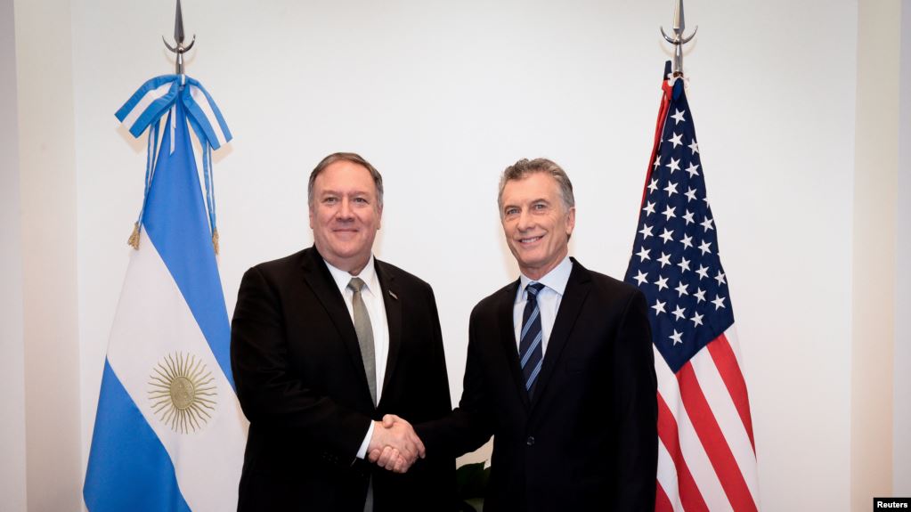 Pompeo y Macri discuten sobre crisis nicaragüense en Buenos Aires