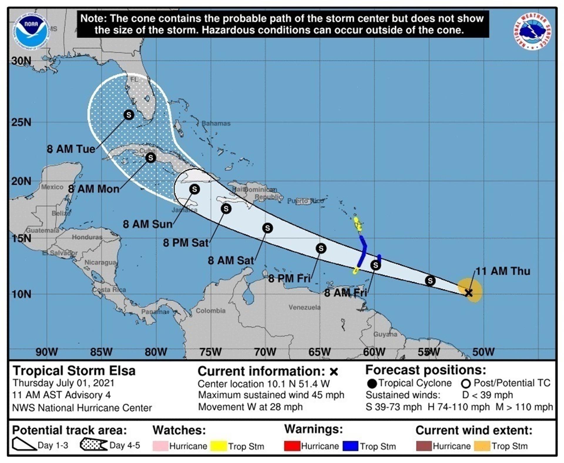 Cuba, Jamaica y República Dominicana bajo alerta por la llegada del huracán Elsa
