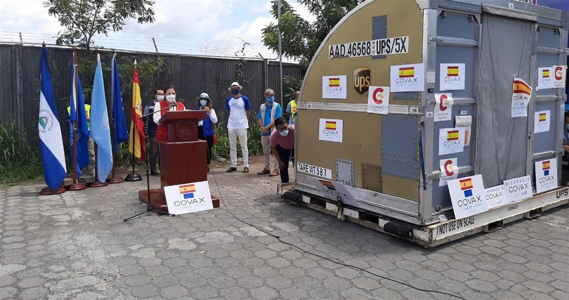 Nicaragua recibe el primer lote de 431,620 vacunas donadas por España