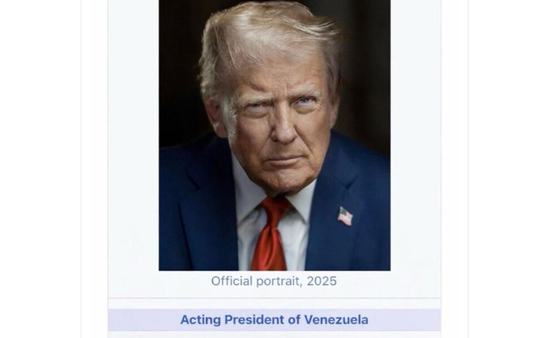 Trump publica imagen manipulada con el cargo de «presidente interino de Venezuela»