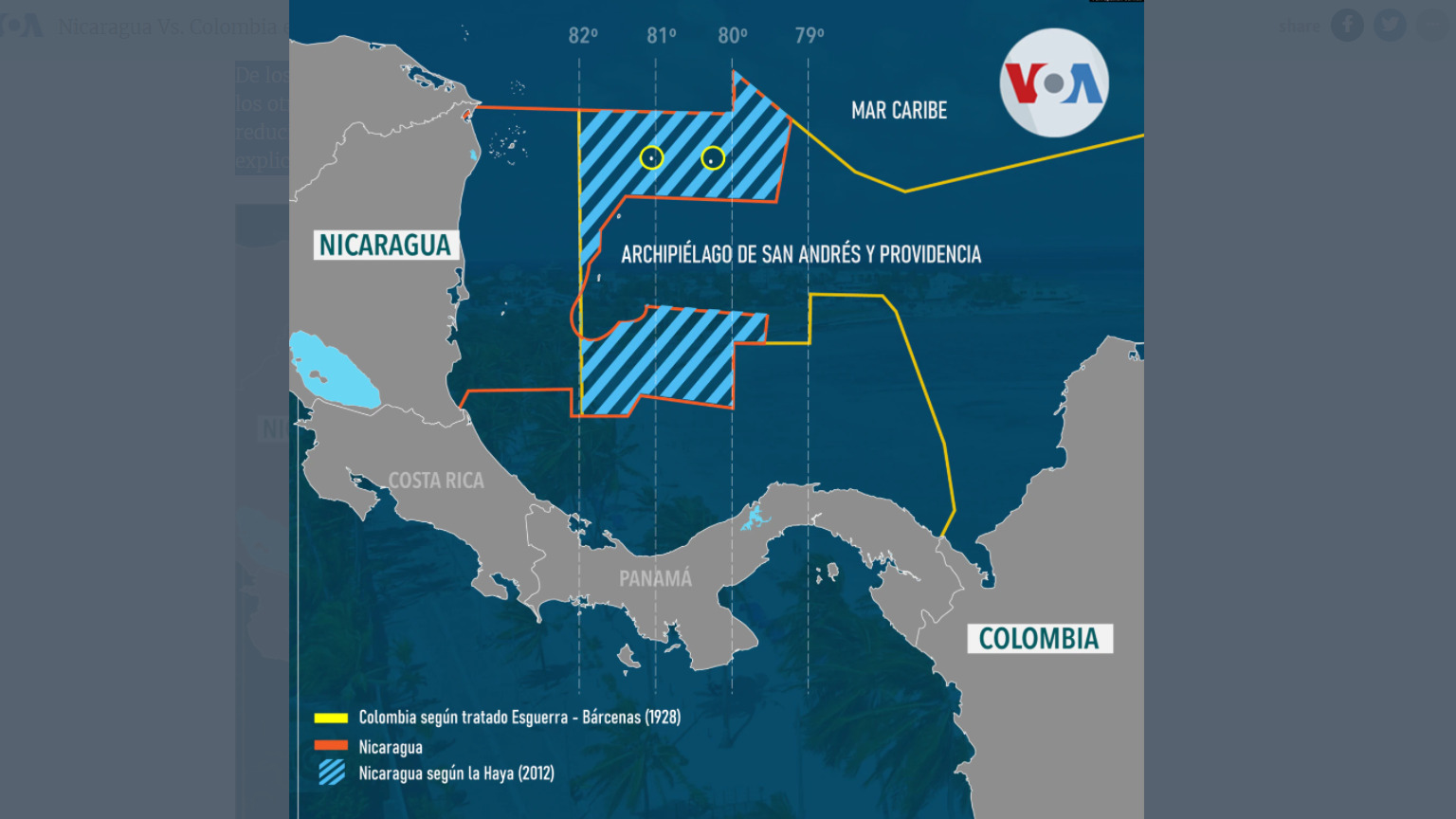 Nicaragua Vs. Colombia en disputa por delimitación territorial y marítima