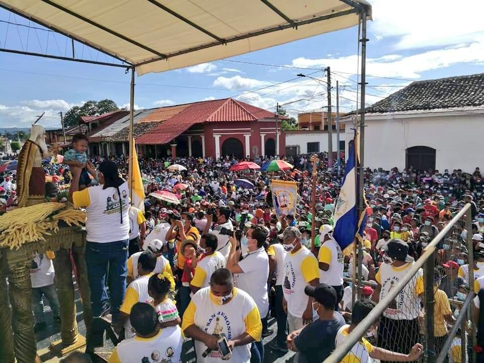 En pleno pico de la pandemia, masayas festejan a San Jerónimo con multitudinaria manifestación auspiciada por la municipalidad orteguista