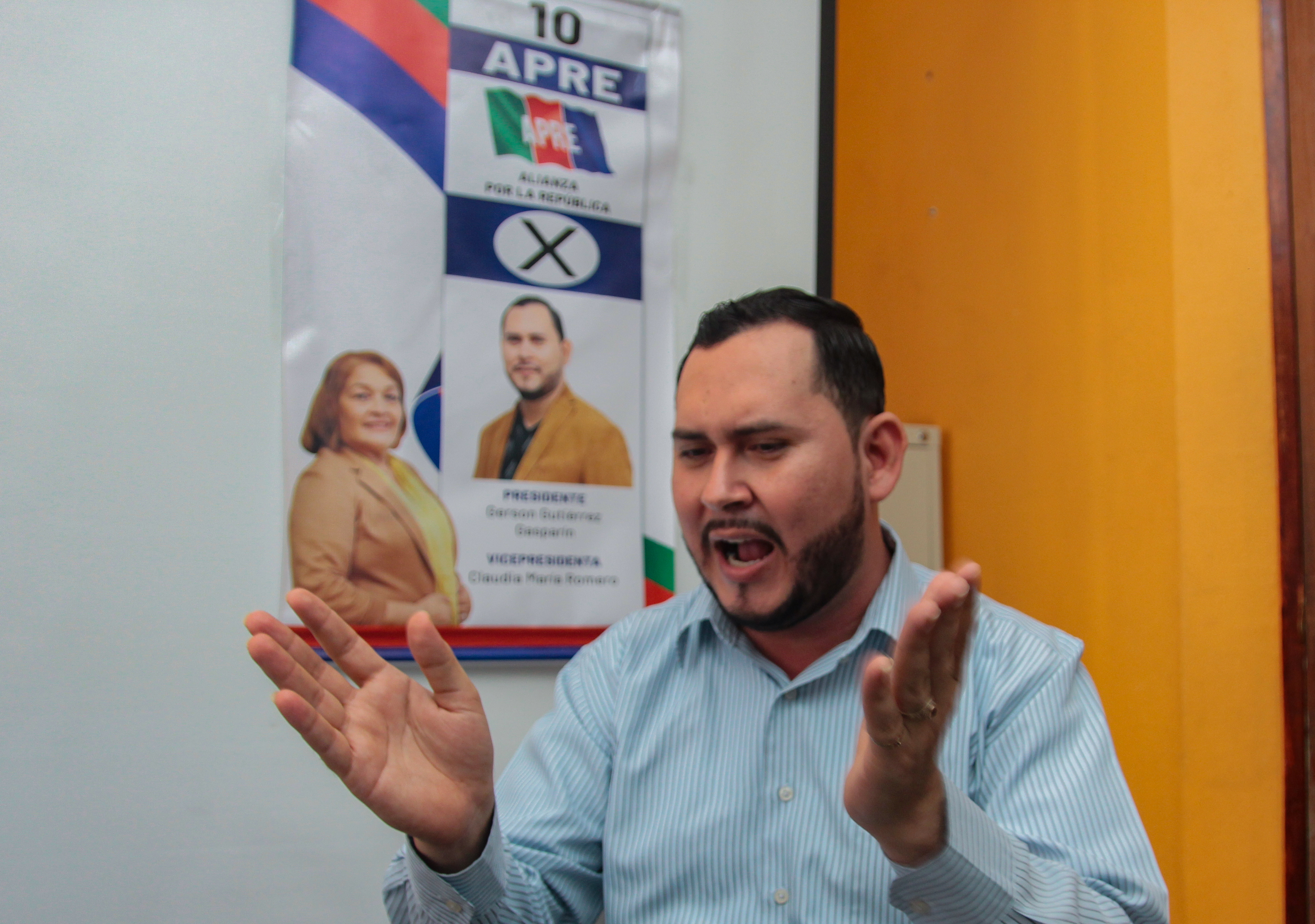 Gerson Gutiérrez Gasparín, el candidato de APRE que se considera el rival más fuerte de Ortega
