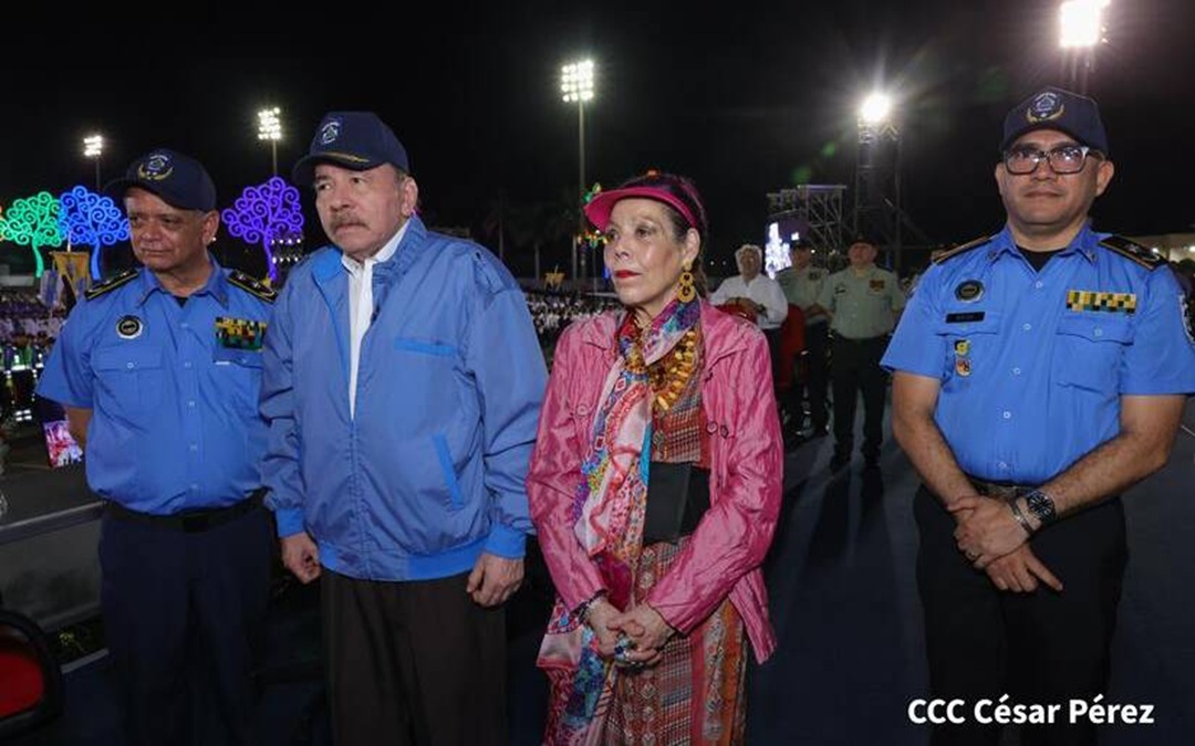 Francisco Díaz reafirma lealtad a sus consuegros Ortega y Murillo en aniversario de la Policía Orteguista