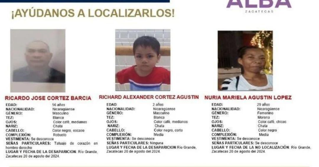 Piden ayuda para localizar a una familia nicaragüense que cumple un mes desaparecida en México