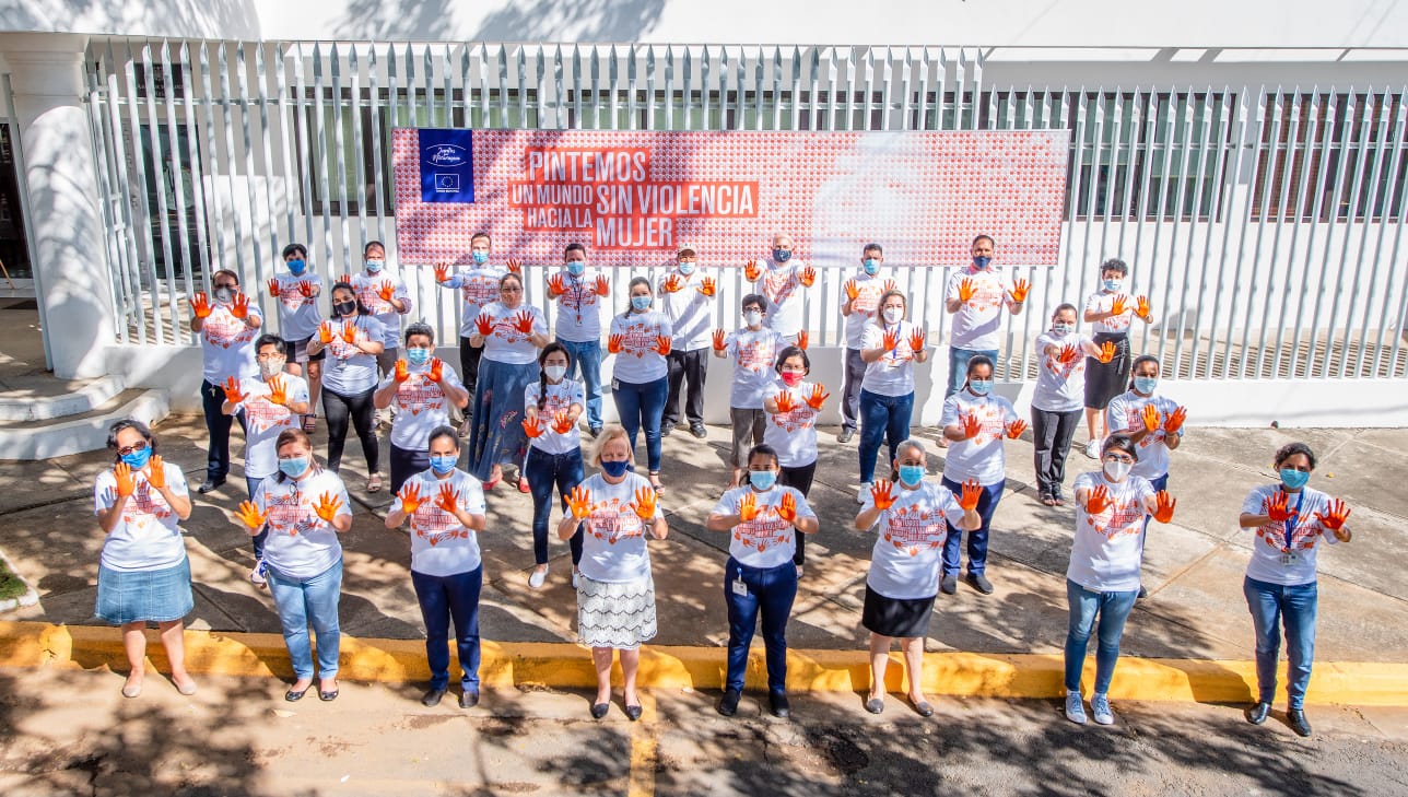 La campaña global que pinta de naranja la lucha contra la violencia de género es lanzada en Managua por la UE