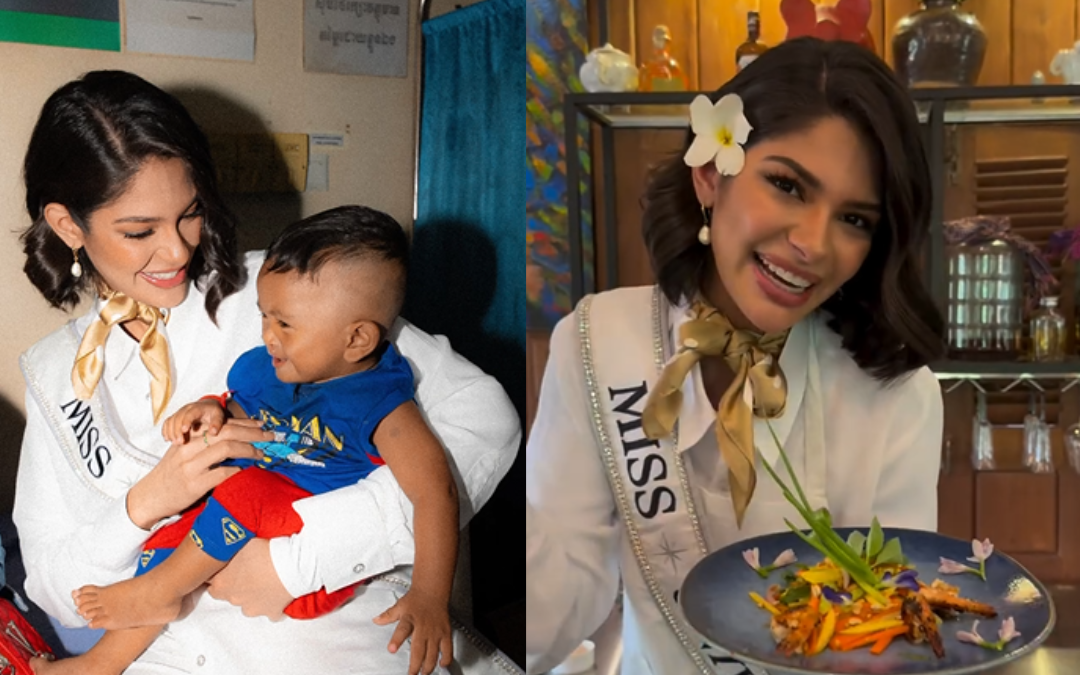 Sheynnis Palacios culmina su visita en Cambodia visitando un hospital y cocinando