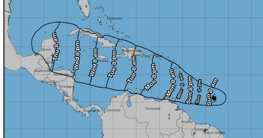 El huracán Beryl alcanza la categoría 4 y tocaría parte de Nicaragua