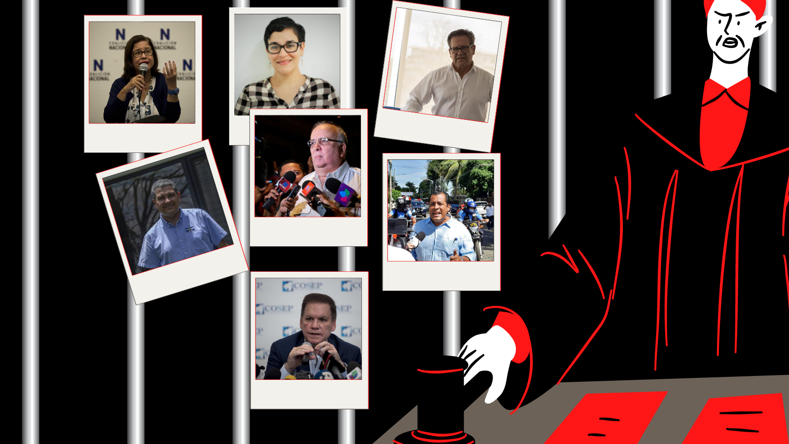 Justicia orteguista declara culpables a los siete, tras siete días de juicio