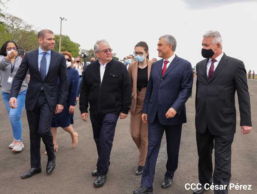 Llega a Managua el presidente del Parlamento ruso y Gustavo Porras le dedica una sesión