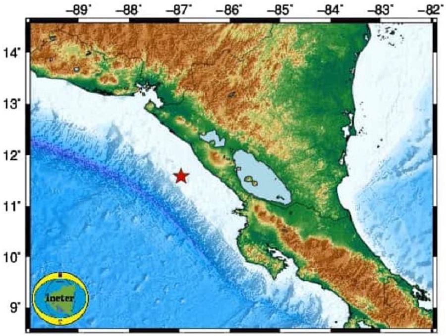 Terremoto de 6.8 grados se registra en la costa del Pacífico de Nicaragua