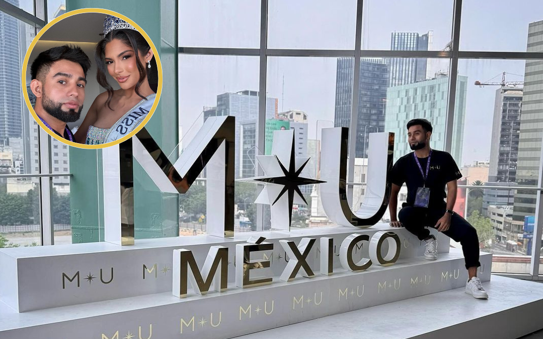 Sheynnis Palacios en manos del maquillista nicaragüense Maynor Dávila