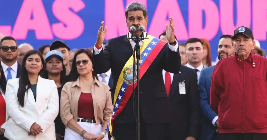 Ortega defiende fraude del dictador Nicolás Maduro durante mitin tras juramentación
