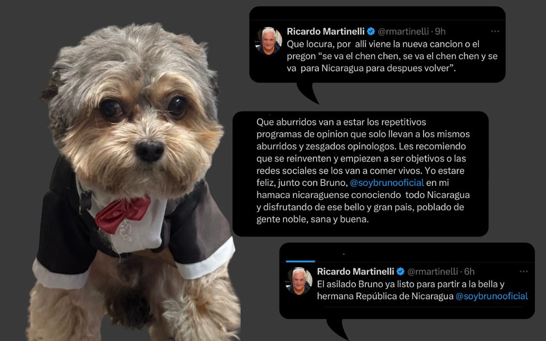Martinelli le puso saco y corbata a su perro para viajar a Nicaragua cuatro horas antes de que Murillo negara su entrada