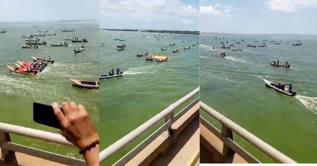 Este video de embarcaciones en el lago de Maracaibo fueron del cierre de campaña de Maduro