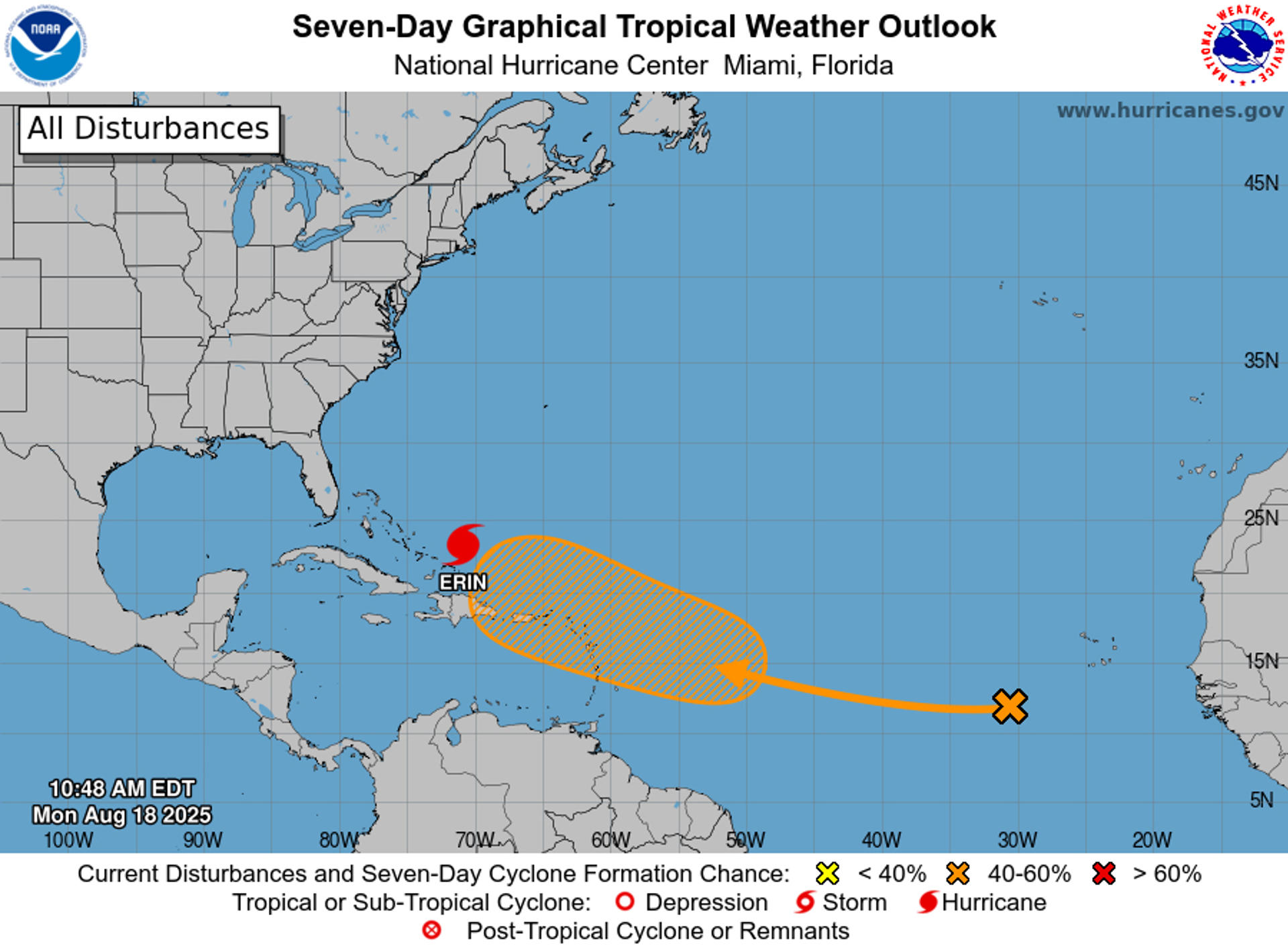 EE.UU. ordena evacuaciones en Carolina del Norte por ‘dramático’ aumento del huracán Erin