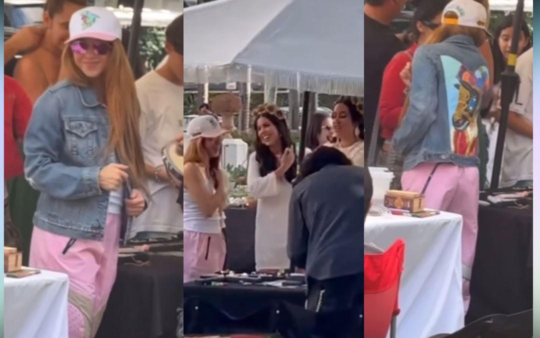 Shakira luce chaqueta de diseñadores nicaragüenses en feria de Adriana Paniagua en Miami